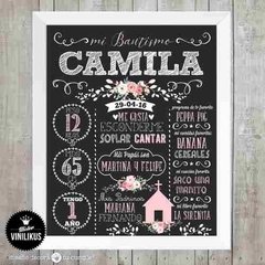 Lámina Imprimible Pizarra Bautismo Comunión Personalizada