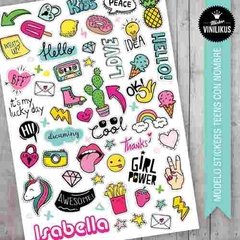 Vinilo Stickers X L Teens Con Tu Nombre Frases Emojis en internet