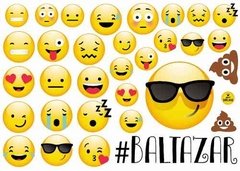 Vinilo Emojis X L Teens Con Tu Nombre Para Cuarto De Varon - Mister Vinilikus