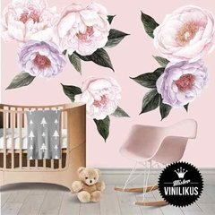 Vinilo Flores Gigantes Rosa Vintage - comprar online