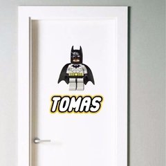 Vinilo Para Puerta Lego Batman Con Tu Nombre