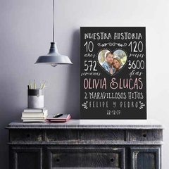Lámina Imprimible Pizarra Aniversario Boda Personalizada 05 - comprar online
