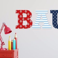 Vinilo Decorativo Letras De 24 Cm Estilo Náutico Marinero - Mister Vinilikus