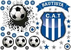 Vinilo Pelotazo + Escudo Talleres De Cba Con Tu Nombre