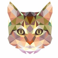 Vinilo Animales Geométricos Gato 50x58 - comprar online