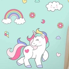 Vinilo Decorativo Unicornio Arco Iris Pastel Kit Grande