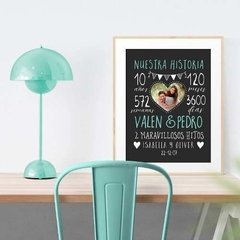 Lámina Imprimible Pizarra Aniversario Boda Personalizada 06 - comprar online