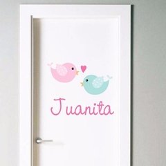 Vinilo Para Puerta Pajaritos Personalizado