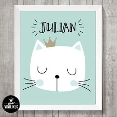 Lámina Imprimible Decoración Personalizada Gato Con Corona en internet