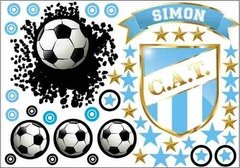 Imagen de Vinilo Pelotazo + Escudo Fútbol Con Tu Nombre Personalizado
