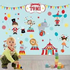 Vinilo Decorativo Kit Circo Con Tu Nombre Personalizado