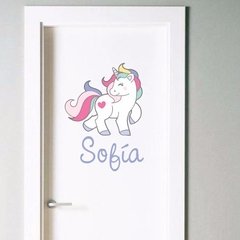 Vinilo Para Puerta Unicornio Personalizado