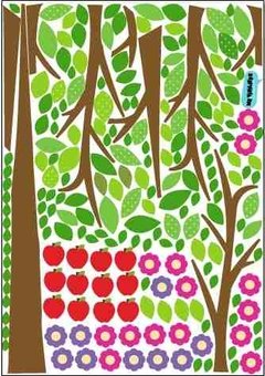 Vinilo Decorativo Kit Arbol Con Animales De La Selva en internet