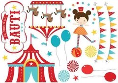 Vinilo Decorativo Kit Circo Con Tu Nombre Personalizado - Mister Vinilikus