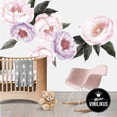 Vinilo Flores Gigantes Rosa Vintage