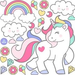 Vinilo Decorativo Unicornio Arco Iris Pastel en internet