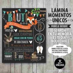 Lámina Imprimible Pizarra Bosque Animalitos Personalizada en internet
