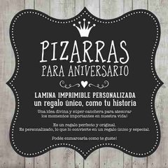 Lámina Imprimible Pizarra Aniversario Boda Personalizada 05 - Mister Vinilikus