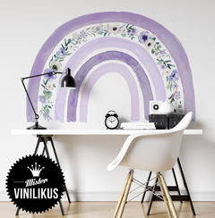 arcoiris flores nordico acuarela boho acuarelado pastel lila rosa floreado