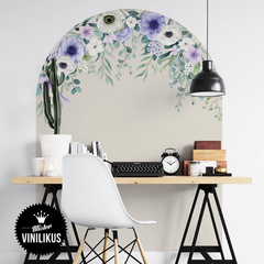 arco flores ventana vinilo arco arc color block flores acuarela