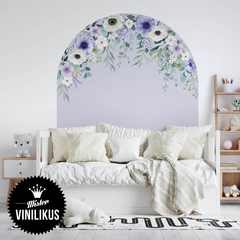 arco flores ventana vinilo arco arc color block flores acuarela