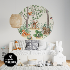 Vinilo para pared CIRCULO BOSQUE ACUARELA XL