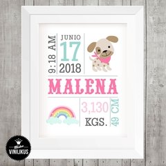 Lamina Imprimible Nacimiento perrito alegre