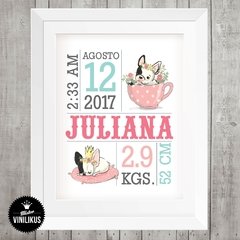 Lamina Imprimible Nacimiento perrito shabby rosa