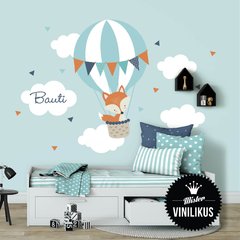 Vinilo Globo Aerostático Zorrito Viajero personalizado en internet
