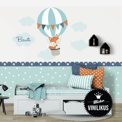 Imagen de Vinilo Globo Aerostático Zorrito Viajero personalizado