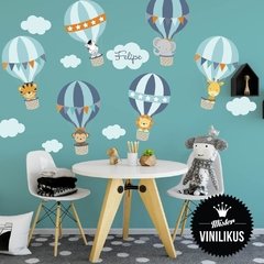 Vinilo Globos Aerostáticos con animalitos de la selva XL - comprar online