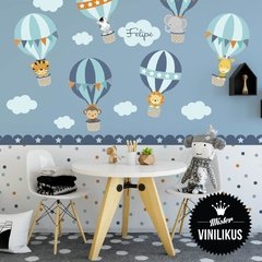 Vinilo Globos Aerostáticos con animalitos de la selva XL - Mister Vinilikus