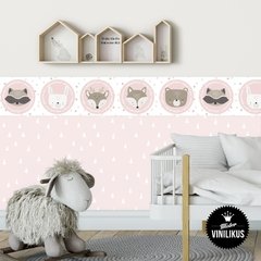 Vinilo infantil Guarda animalitos del bosque diseño Nórdico 005