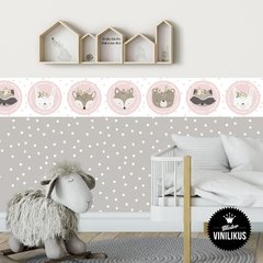 Vinilo infantil Guarda animalitos del bosque diseño Nórdico 006