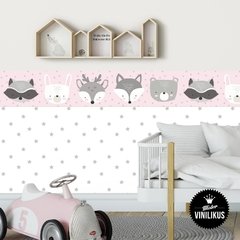 Vinilo infantil Guarda animalitos del bosque diseño Nórdico 012