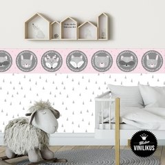 Vinilo infantil Guarda animalitos del bosque diseño Nórdico 015