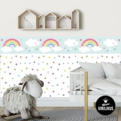 Vinilo infantil Guarda nubes y arcoiris 026