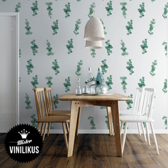 empapelado vinilico hojas eucaliptus ramas acuarela