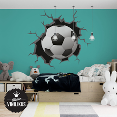 Vinilo decorativo  Pelotazo pared rota futbol - comprar online