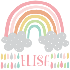 Vinilo De Puerta Arcoiris nórdico pastel personalizado en internet