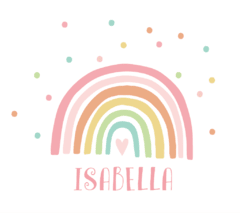 Vinilo Arcoiris Nórdico pastel personalizado nena grande - comprar online