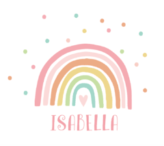 Vinilo Arcoiris Nórdico pastel personalizado nena extra grande - comprar online