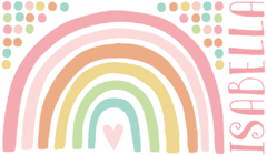 Vinilo Arcoiris Nórdico pastel personalizado nena extra grande en internet