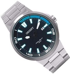 Relógio masculino Orient MBSS1196A PASX Prata e azul - NEW GLASSES ÓTICA