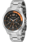 Relógio analógico masculino Technos 6P29AHN/1L Prata e laranja