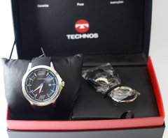 Kit relógio masculino Technos Performance Racer 2115KOO/K8A Preto e prata chaveiro - comprar online