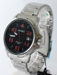 Relógio Orient masculino MBSS1195A P2SX prata com vermelho - loja online