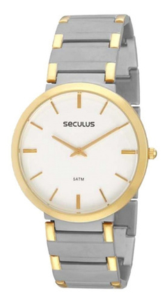 Relógio unissex analógico Seculus 24215 Prata e dourado