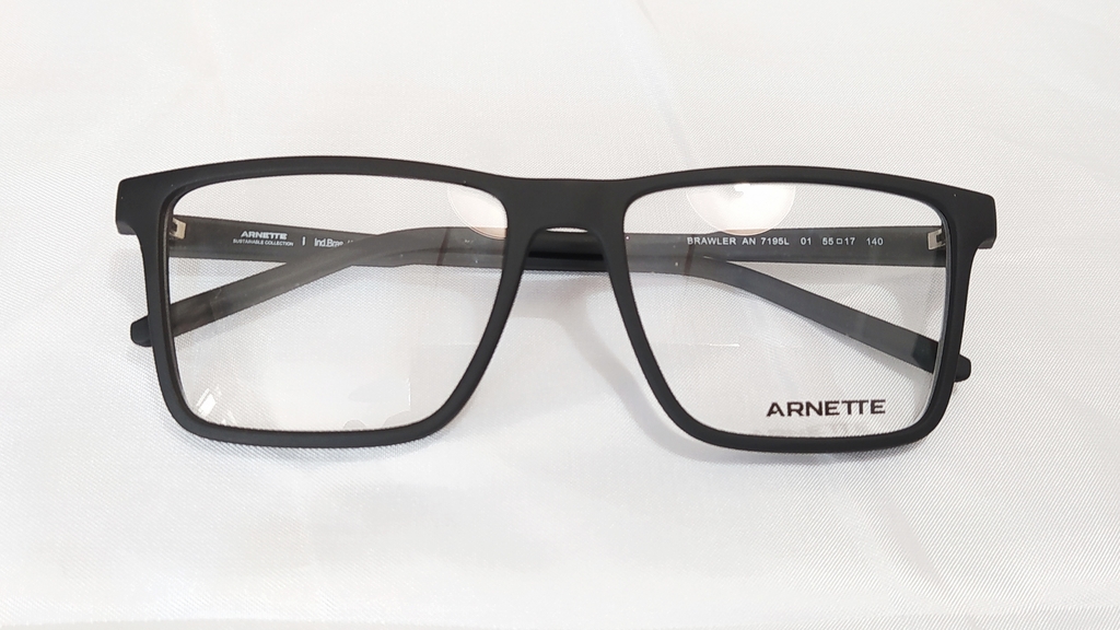Armação para óculos de grau Arnette BRAWLER AN 7195L Quadrada preta fosca