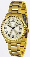 Relógio Lince analógico feminino LRG4561L C3KX dourado numeros romanos